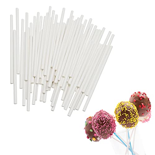 4 Inch White Paper Cake Pop Sticks