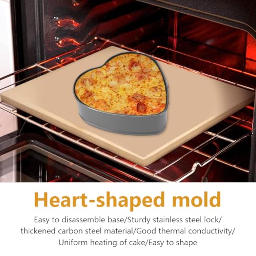 3pcs Springform Pan, 7,8,9 Inch Cheesecake Pans with Removable Bottom, Carbon Steel Baking Pans Nonstick Baking Tin Cake Mould for Small Pizza Pie (Heart Shape)