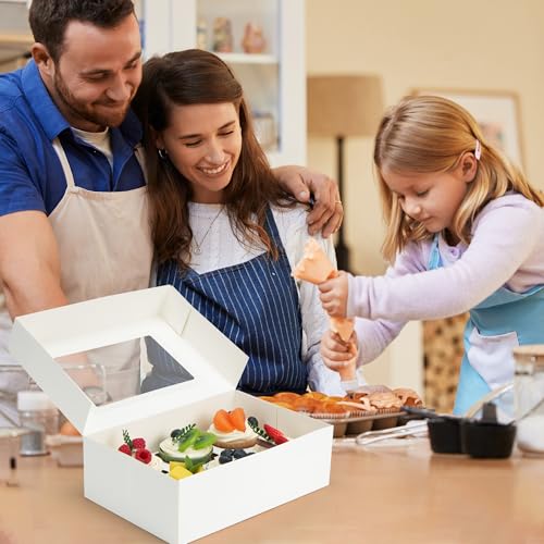 LotFancy 6 Pack Cupcake Boxes 6 Count, Cupcake Containers with Window