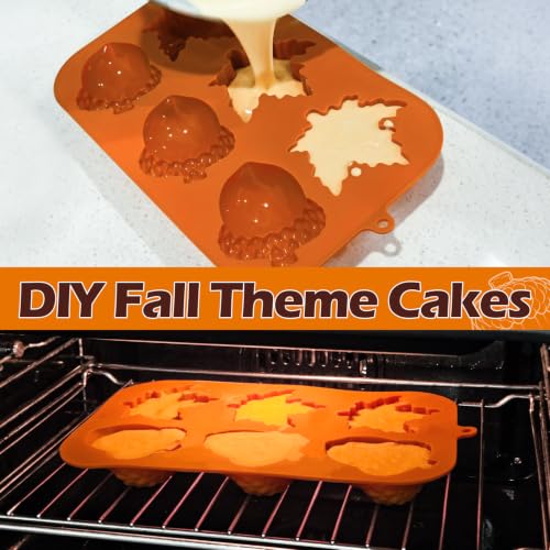 Fall Cake Molds Silicone Maple Leaf Muffin Pan Harvest Mold for Baking - size: Leaf