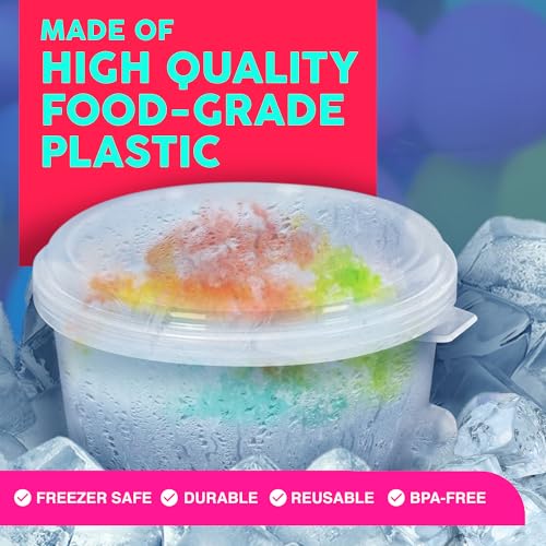 9 Pack Shaved Ice Molds for Hawaiian Shaved Ice Treats with Extra Lids and 3 Bottle Pouring Spouts. Freeze More Ice Pucks for Your Next Snow Cone Party. Fits S900A, S777 & More. - size: 3 Set Plus Spouts (Pack of 3)