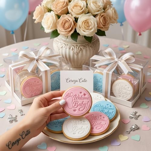 "Welcome Baby" 3D Cookie Cutter and Stamp: Stamp for cookies, cold porcelain, fondant, and crafts for baby showers and children's parties. - color: WELCOME BABY
