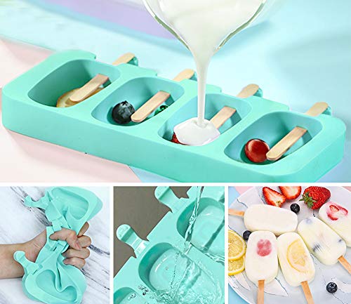 Popsicles Molds, Ozera 2 Pack Homemade Cake Pop Molds Cakesicle Maker Set - color: Blue and Green