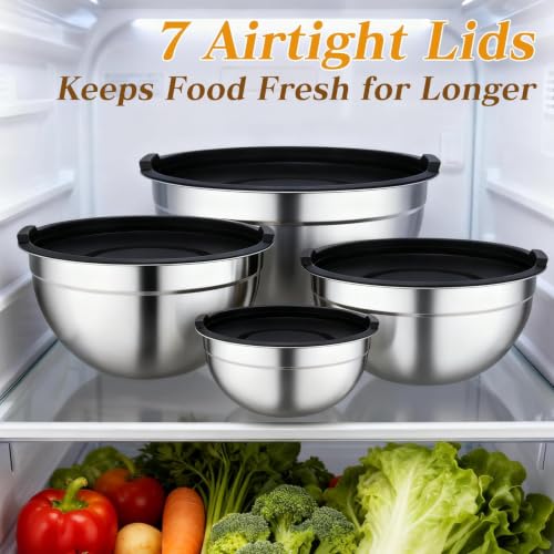 Unokit Mixing Bowls with Lids Set - 16 Pcs - size: Non-Silicone base 16P