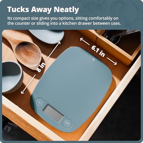 Greater Goods Food Scale, Slim & Compact Build, 1g Precision (Stone Blue) - color: Stone Blue