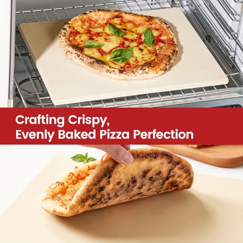 15 × 12 Inch Rectangular Pizza Stone, Cordierite Baking Stone - size: 15" x 12" | 0.5" Standard