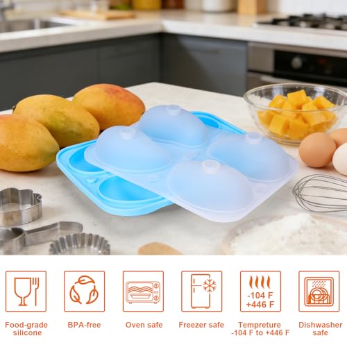 2Pack Mango Shape Cake Mold - Fruit Pudding Mango Silicone Molds for Baking - color: 8-Cavity Mango