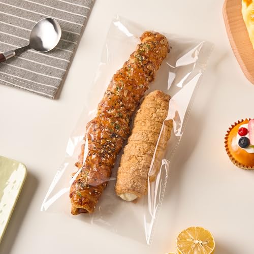 Self Sealing Cellophane Bags 6x12 Inch, 200 Pack Clear Resealable Cookie & Treat Bags, Self Adhesive Party Favor Bags for Candy, Bakery & Small Business Packaging - color: 6X12 inch