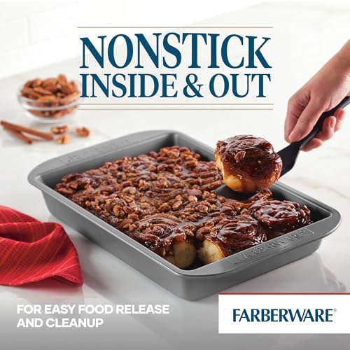 Farberware Nonstick Bakeware 9-Inch x 13-Inch Rectangular Cake Pan, Gray - color: Gray