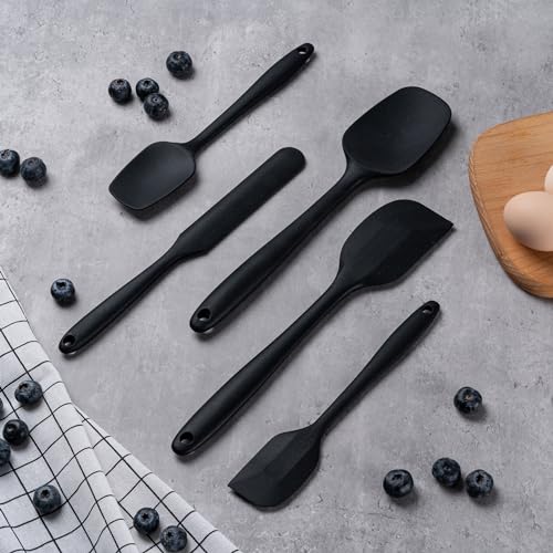 Silicone Spatula Set,5 Piece Food Grade Rubber Spatulas,Grey - color: Gray