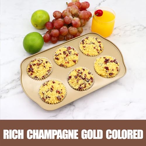 Jumbo Muffin Pan, 6 Cup, 3.5inch Dia, 2 Pack