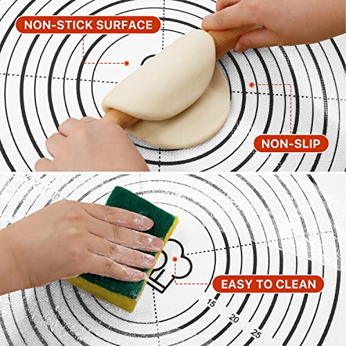 DANIA & DEAN 28"x20" Large Durable Silicone Baking Mat for Pastry and Bread - color: Black, size: 28"L x 20"W