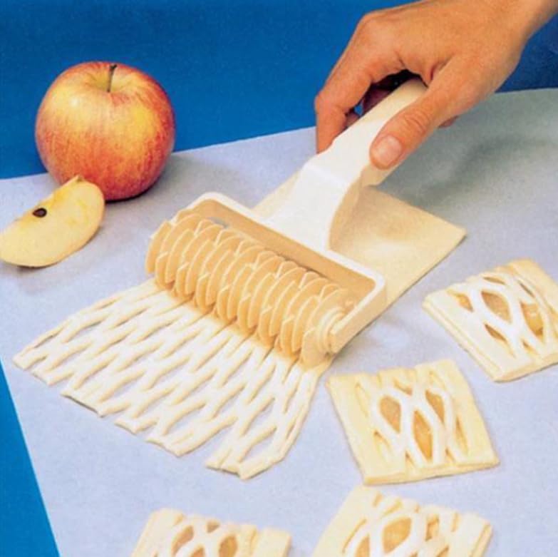 Dough Lattice Craft Roller Cutter Large Baking Tool Cookie Pie Pizza Bread Pastry (Small)