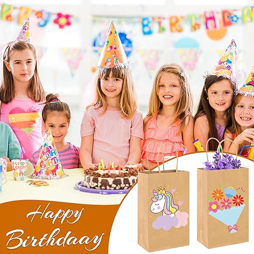 XPCARE Brown Paper Bags with Handles, 100Pcs 5.25x3.25x8.25'' Kraft Bags - color: Brown, size: 100 Count (Pack of 1)