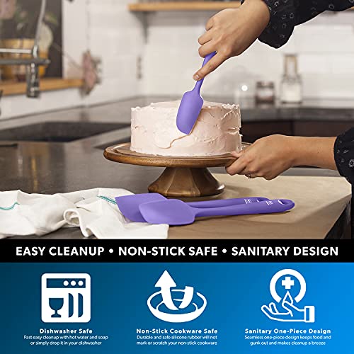 DI ORO Mini Silicone Spatula - Jar Scraper, 600F Heat Resistant, Lavender - color: Lavender