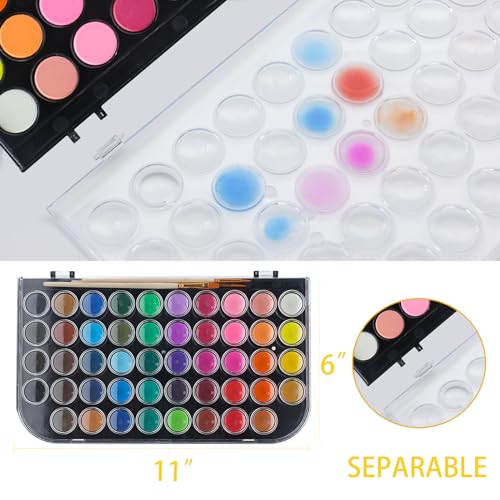 Artecho 48 Colors Watercolor Paint Set, 3 Brushes