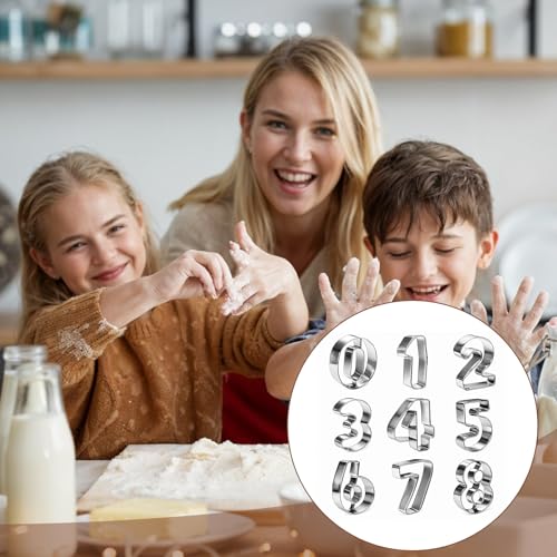 9 PCS Number Cookie Cutters, 2 Inch Cookie Cutter Set