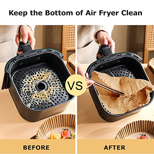 Palksky 100Pcs Air Fryer Baking Paper Square - Air Fryer Baking Liners, Baking Paper for Air Fryer Water-proof, Oil-proof, Non-stick, Parchment Baking Paper for Baking Roasting Microwave (9 Inch) - color: 100PCS-9inch