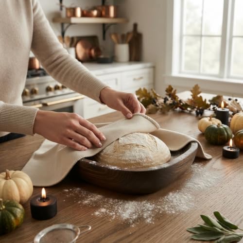 Flour Sack Towels for Bread Dough Proofing – Unbleached, Thick Organic Cotton Baking Cloth for Baguettes, Ciabatta, Pastry – Reusable, 28"x28", 3-Pack - color: Bread Cover, size: 18"x28" - 3 Pack