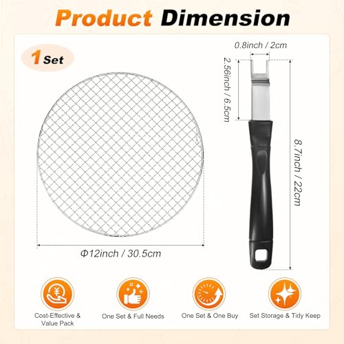 M METERXITY 1-Set Cooling Rack 12" Round 201 Stainless Steel, Silver - size: 12 Inch