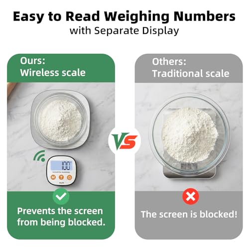 Rechargeable Kitchen Food Scale, Diyife 33lb Wireless Digital Kitchen Scale
