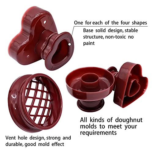4 Pack Donut Maker Cutter, Creative Reusable Non-stick Doughnut Molds, Fondant Cake Bread Dessert Bakery Mould, Biscuit Stamp Mould, Home Kitchen DIY Baking Tool