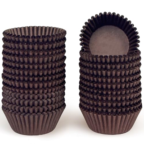 qiqee Coffee Cupcake Liners, 600 Count, Standard Size - color: Coffee, size: Standard Size/600Packs