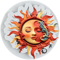 Sun Goddess Relief Silicone Mold Sun Moon Face Fondant Molds - color: Style B