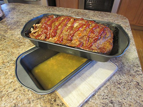 2 Sets Meatloaf Pan-2 Piece Set-Drains Fat-Non Stick-Bread-More Flavor - size: 2 Sets