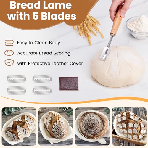 Danish Dough Whisk with Sourdough Tools, for Sourdough Bread Baking