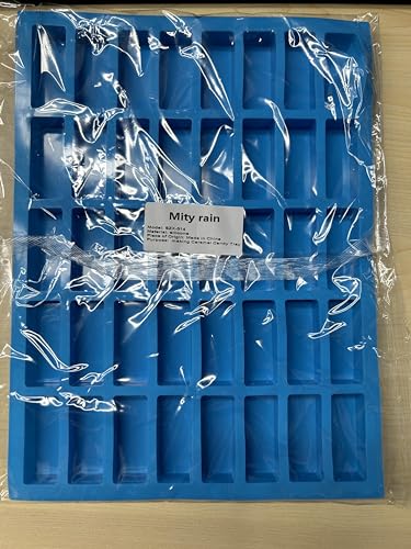 Mity rain 40 Cavities Rectangle Silicone Mold - Caramel Candy Trays Molds for Chocolate Truffles, Ganache, Jelly, Praline, Ice Cube Tray, Gummy(blue) - color: 1PC