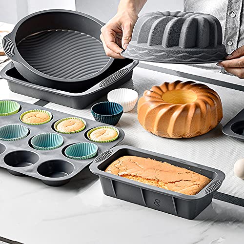 12pcs Silicone Cupcake Baking Cups,Reusable Muffin Liners,Lunch Box Divider - color: 12pcs in Navy,Dusty Blue,Green,White