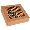 Tcoivs 20-Pack Pie Boxes 10" x 10" x 2.5", Bakery Boxes with Window, Auto-Popup Cookie Boxes for Pies, Cookies and Pastries (Brown)