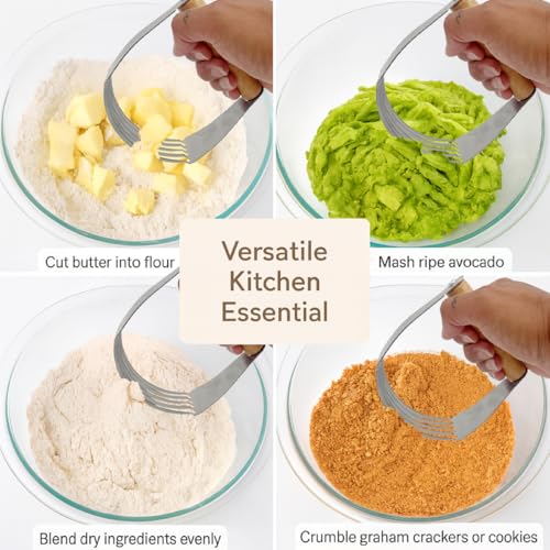 Mrs. Anderson’s Baking Professional 5-Blade Pastry Cutter and Dough Blender, Stainless Steel Blades with Wood Handle - style: Bladed Pastry Blender, Wood Handle