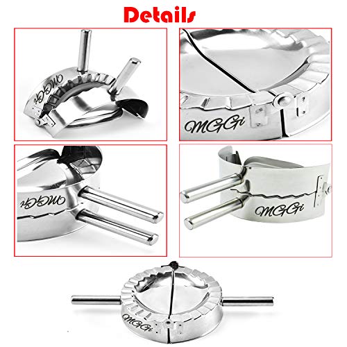 Stainless Steel Ravioli Mold Pierogi Dumpling Maker,X-Large Size 5" Goya Empanada Press Mold, Ravioli Mould Crimper,Wraper Dough Cutter - for Pie Ravioli Chinese Dumpling Pastry,With long handle - size: X-Large X1