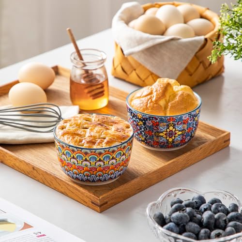 vancasso 8 Oz Ramekins Oven Safe Set of 6, Ceramic Baking Souffle Dishes - size: 8 Oz