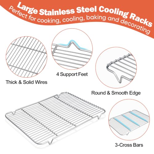 Homikit 2 Pack Cooling Rack, 18.9 *12.6 Inch XL Stainless Steel Baking Rack - size: 18.9*12.6 Inch