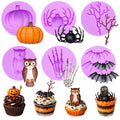 Halloween Bat Spider Silicone Molds Set of 6, for Cake Decoration