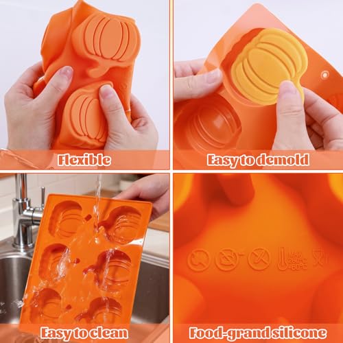 2 Pcs Pumpkin Chocolate Molds Thanksgiving Silicone Mold Fall Cake Molds - color: A