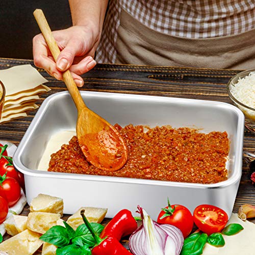 P&P CHEF Stainless Steel Lasagna Pan, Rectangular Baking Pan 10.7" Lx3.2 H - size: 10.7" L x 3.2" H