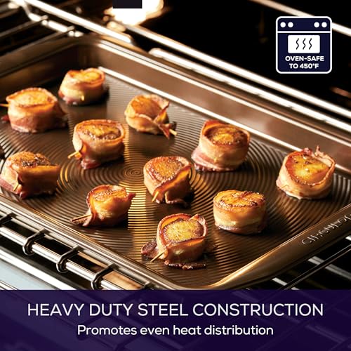 Circulon Nonstick Bakeware, Nonstick Cookie Sheet/Baking Sheet, Chocolate Brown, 10" x 15" (Pack of 6) - color: Chocolate, size: 10" x 15" (Pack of 6)
