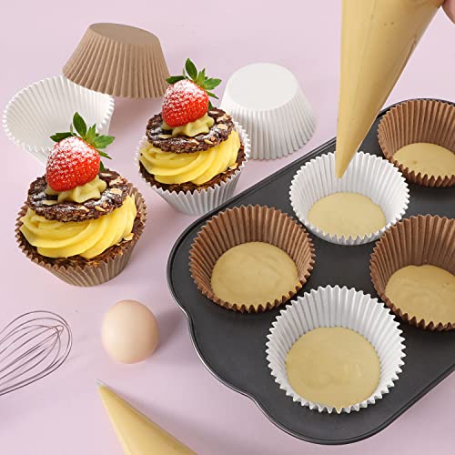Caperci 150pcs White Jumbo Cupcake Muffin Liners for Baking Large Cups - color: White, size: Jumbo - 150 Count