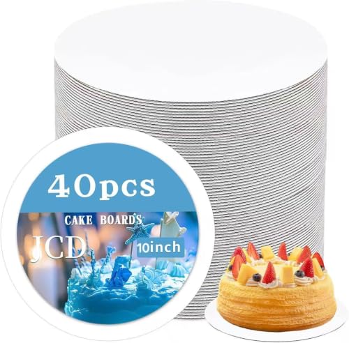 10 Inch Round Cake Boards, 40 Pack Cardboard Cake Drum for Cake Display - color: White, size: 10inch/40Pcs