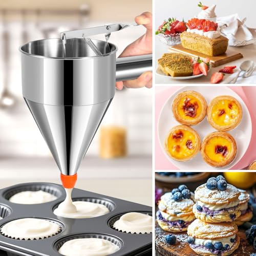 Stainless Steel Pancake Batter Dispenser, Multi-Nozzle 20 oz - size: 20OZ