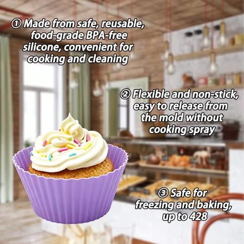 36 Pack Silicone Baking Cups, Reusable Muffin Liners Non-Stick Cupcake Molds, Small Baking Cups Truffle Cake Pan Set for Baking, Dishwasher Safe & Easy to Remove, Multicolor - size: Pack of 36