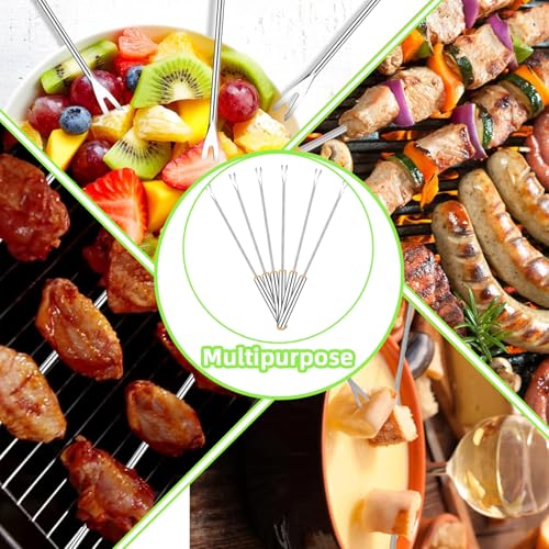 18 Pack Stainless Steel Fondue Forks, 9.3 In, 6 Colors