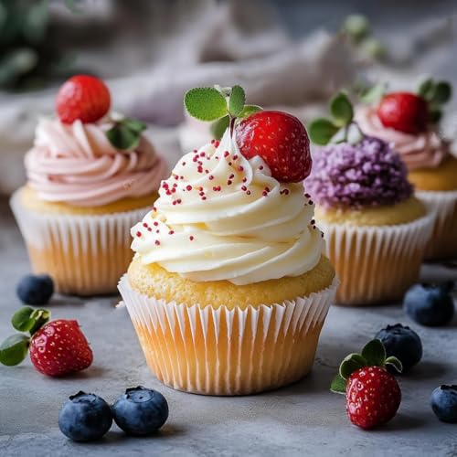500pcs White Muffin Liners, Standard Cupcake Liners for Baking Cup - color: White