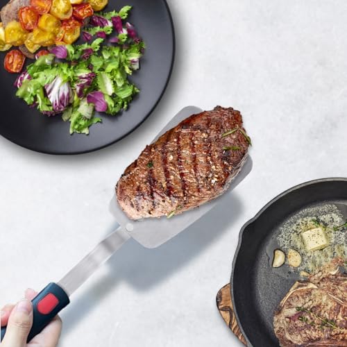 Stainless Steel Flexible Spatula, Thin Metal Turner, X' Large Solid - size: X' Large