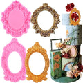 Mujiang Baroque Frame Silicone Mold Photo Frame Fondant Molds Set Of 2 - color: Style D