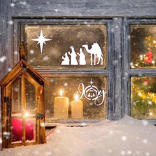 16pcs Nativity Stencil 4 Inch Small Christmas Stencils for Crafts Reusable - style: 16Christmas 4inround